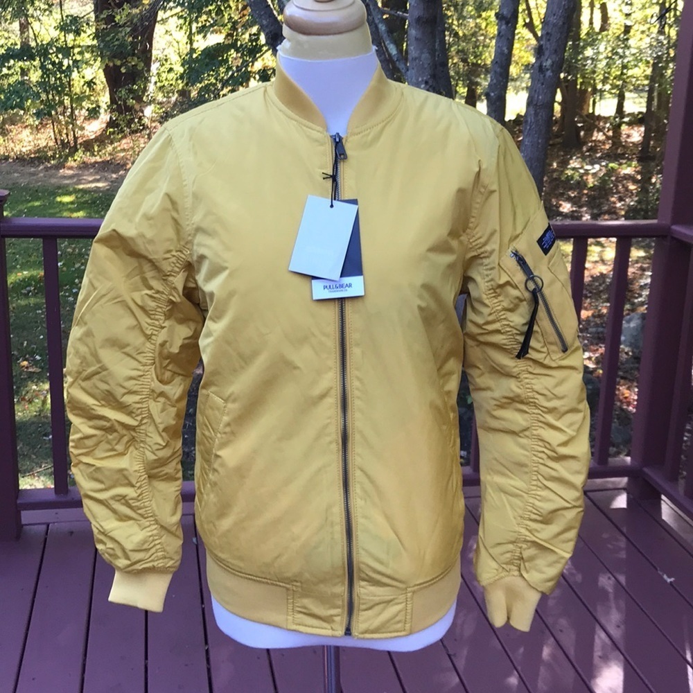 NWT! Pull & Bear small mustard yellow jacket